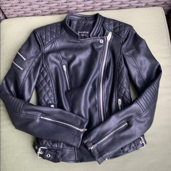 New Amisu Fox leather jacket size 4 - Picture 3 of 9